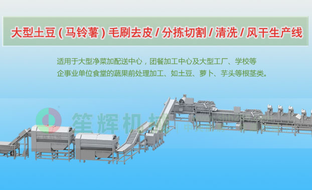 什邡连续式土豆去皮清洗切割风干生产线